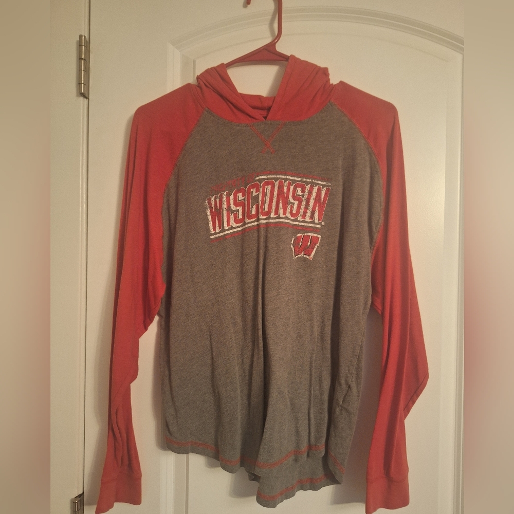 Wisconsin Red and Gray Long Sleeve Tee